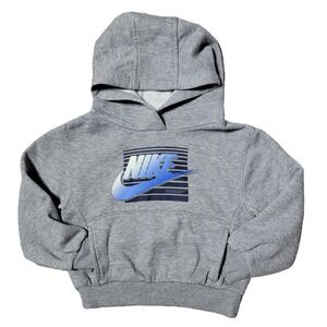 Nike Boys 2T‎ Gray Hoodie Sweatshirt Logo Pocket Hooded